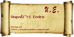 Ungvári Endre névjegykártya